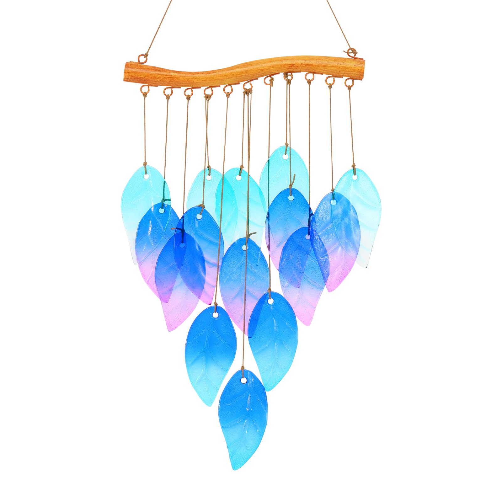 Foppla Style 1 Wind Chimes For Garden,Stained Glass Leaves Wind Chime, Outdoor Hanging Decor,Handmade Garden Chimes For Windows, Patio,Backyard Decor(Style 1)