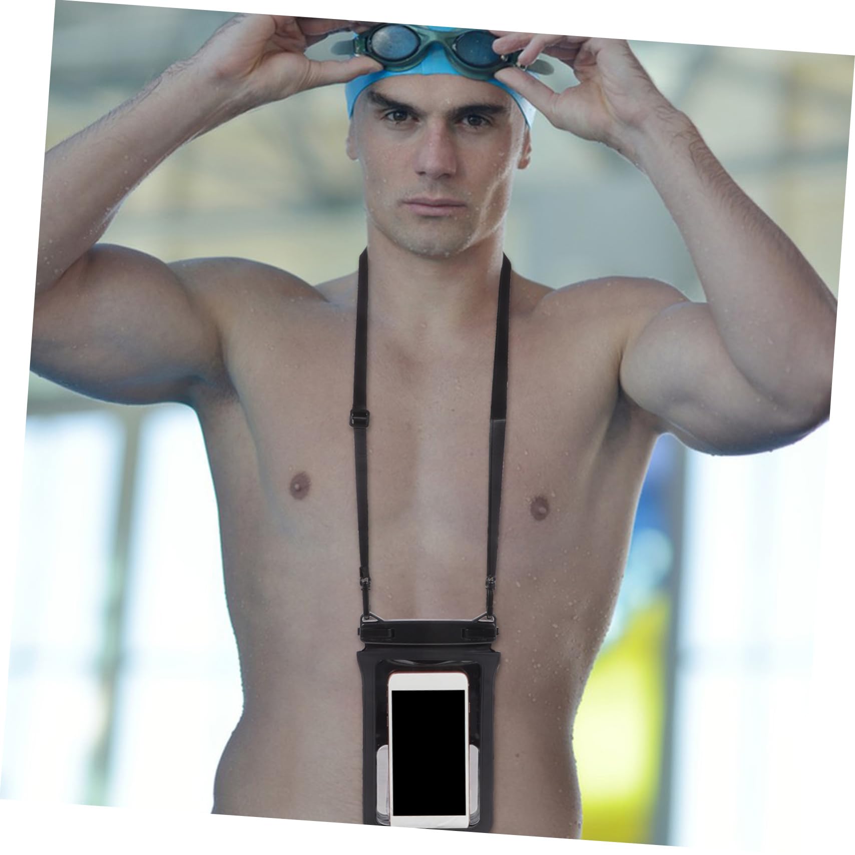 INOOMP Waterproof Mobile Phone Bag Phone Water Protector Pouch Phone Holder for Water Waterproof Pouch for Beach Water Case for Phone Cell Phone Holder for Walking Waterproof Bag Black