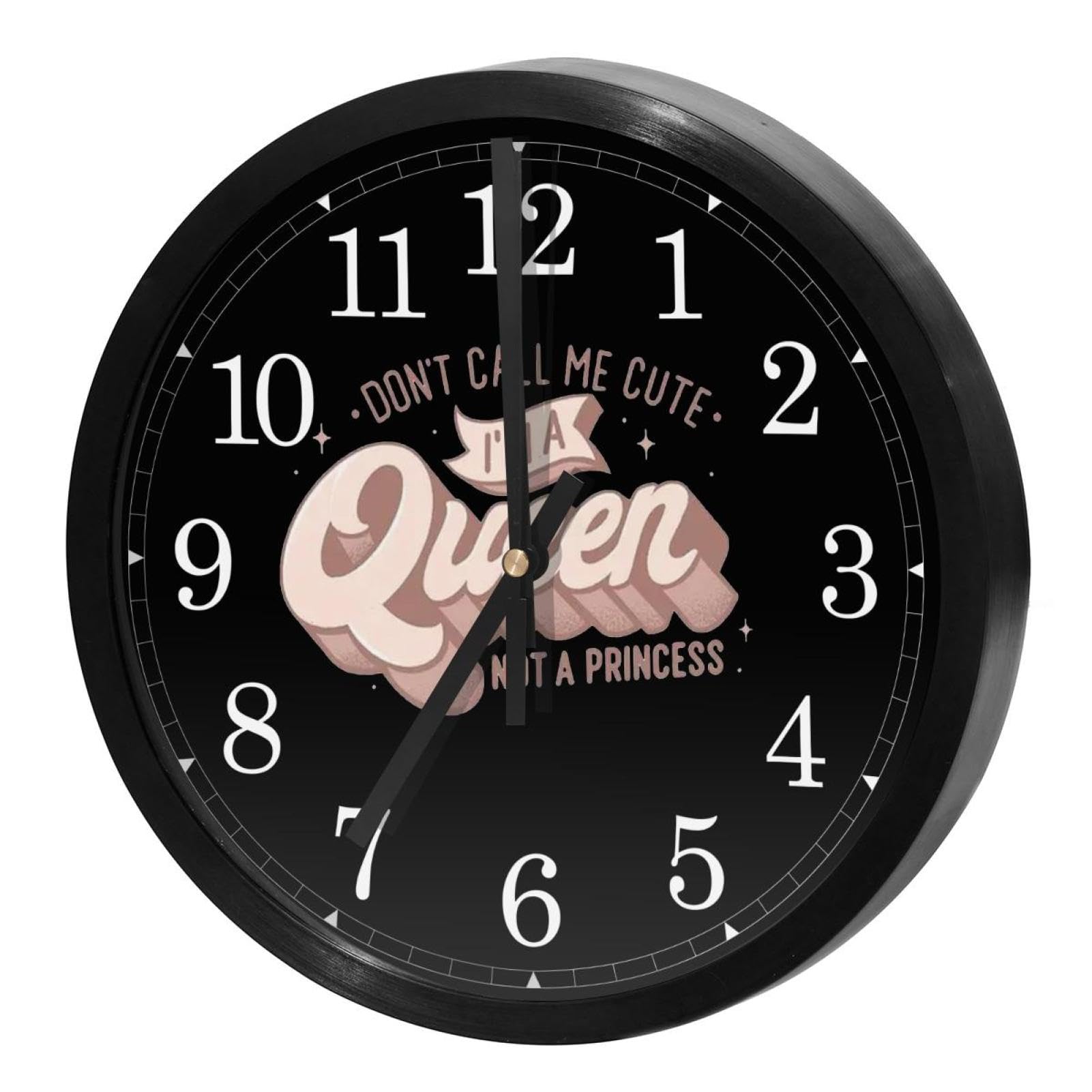 Horloge murale quartz sans tic-tac ronde à piles pour maison cuisine et bureau