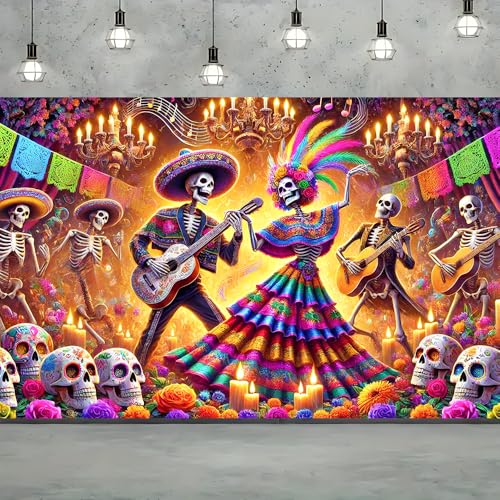 Image of Day of the Dead Decorations Banner 71x43 in Dia de los Muertos