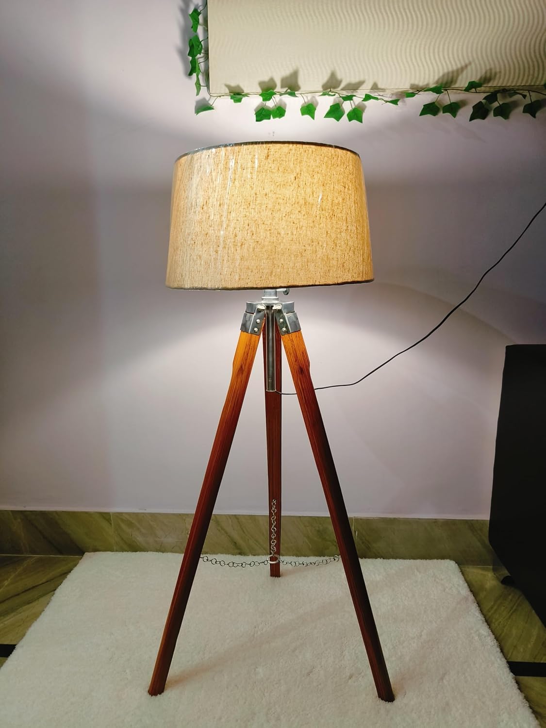 Floor Lamp for Living Room Bedroom Office, Holder & Lamp, Beige Shade Pack of 1 by A.J. Handicraft-image-21