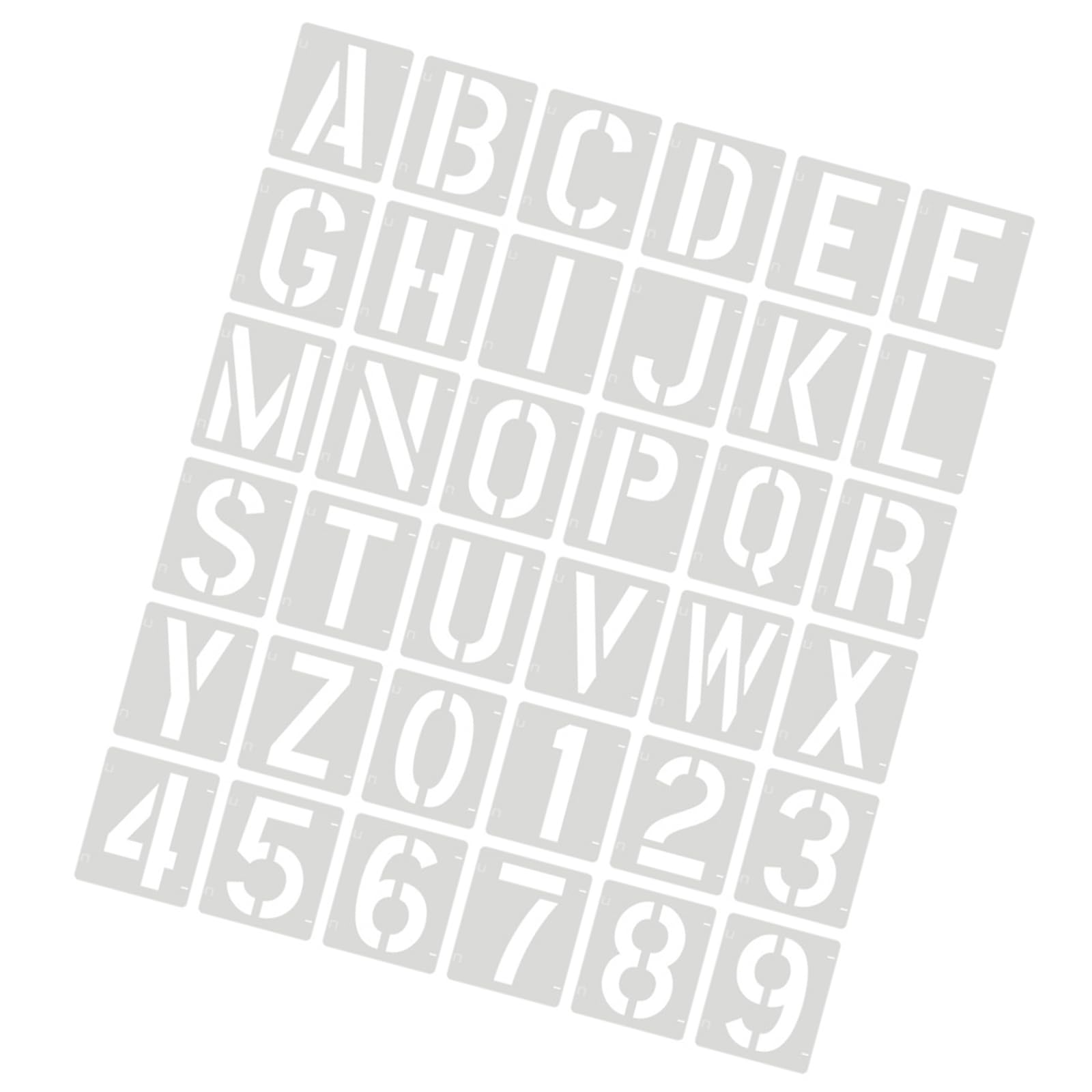 Kalttoy 36Pieces Letter and Number Drawing Stencils PET Painting Templates for Art Painting Scrapbooking Craft Making PET Letter Stencils for Wall Art