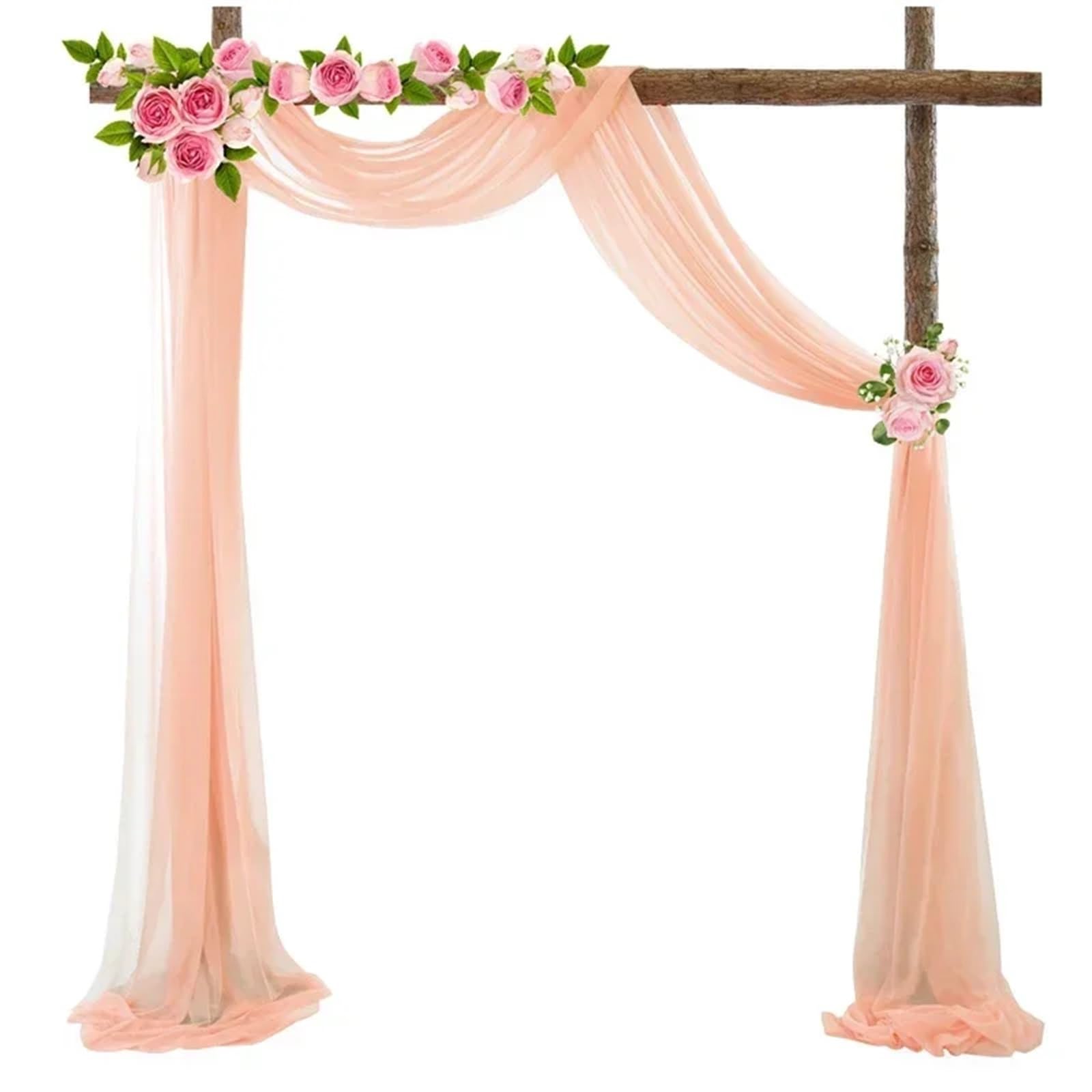 MOHUIED 10M Wedding Arch Drape Decoration Tulle Organza Sheer Fabric Draping Curtain Birthday Party Backdrop Wedding Chair Sashes Decor Wedding Arch Draping Fabric(Pink2,135x500cm)