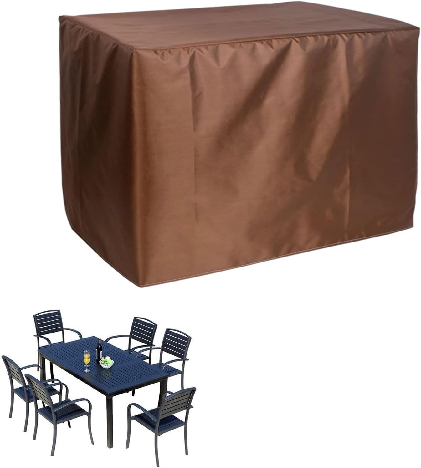 Rectangular Furniture Set Cover 138x102x35in, Patio Furniture Covers, Outdoor Table Cover, Waterproof Outdoor Small Table Furniture Cover, Windproof Heavy Duty 420D Oxford Fabric