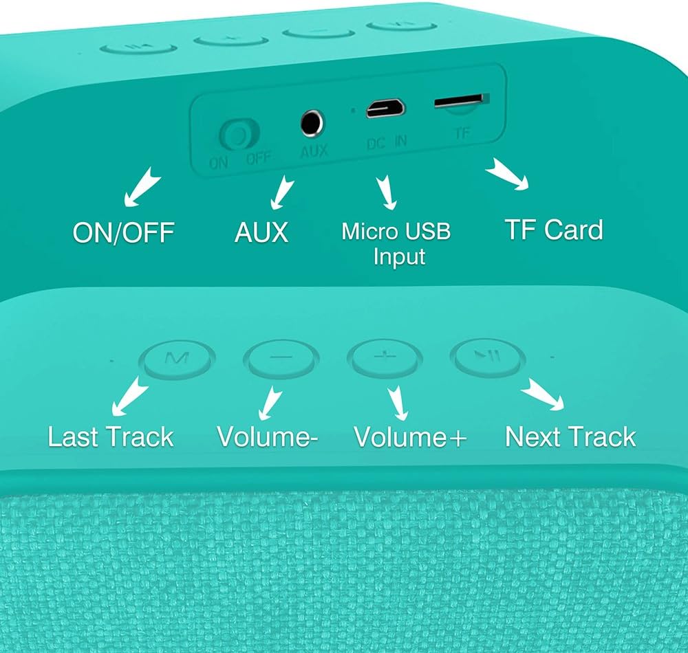 Diagram showing controls and ports on Remax RB-M11 speaker