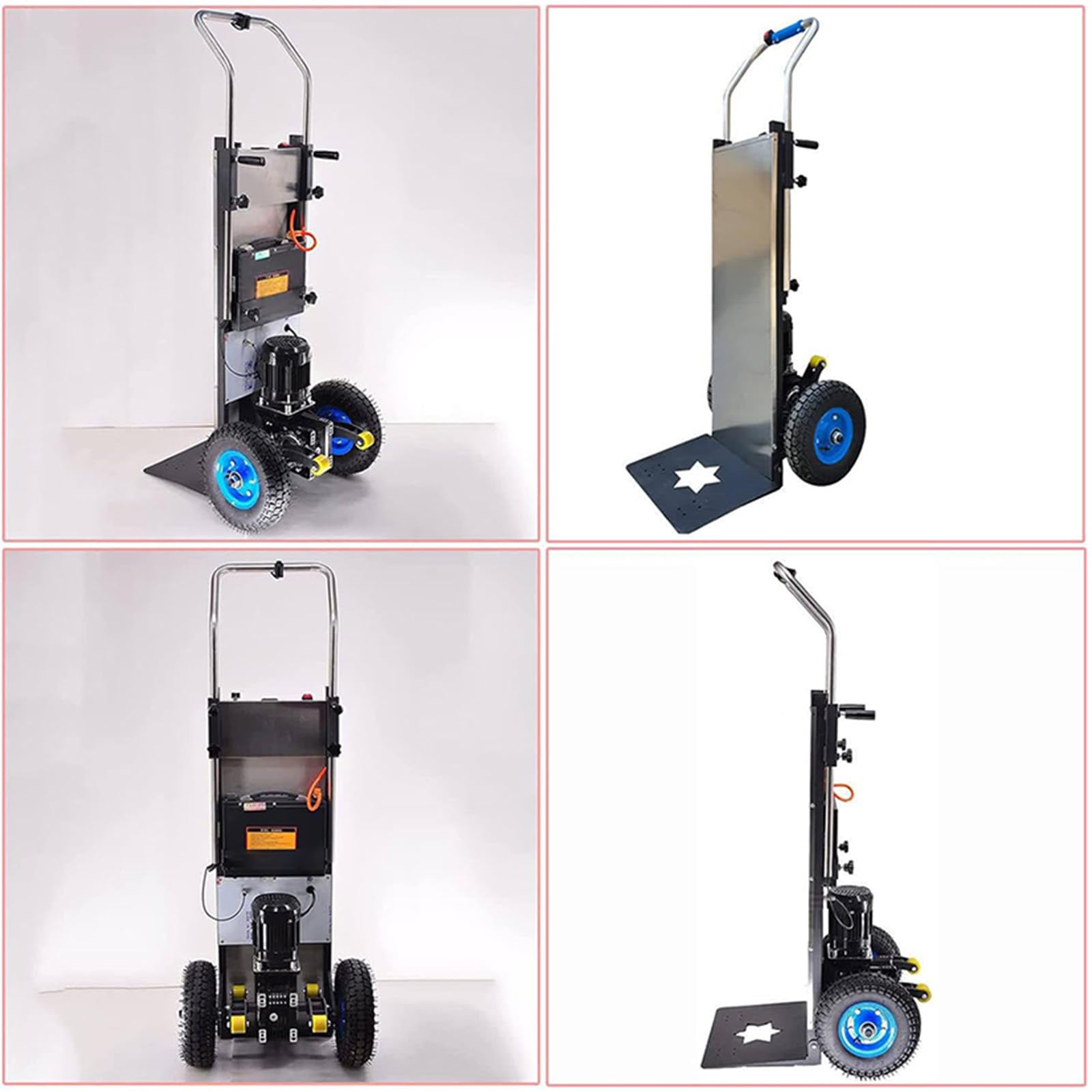 Carrello montascale Elettrico da 1200 W, capacità di Carico (400 kg) E Batteria Rimovibile, con Maniglia Telescopica, per Sacchi Oggetti Pesanti su E Giù Scale,001