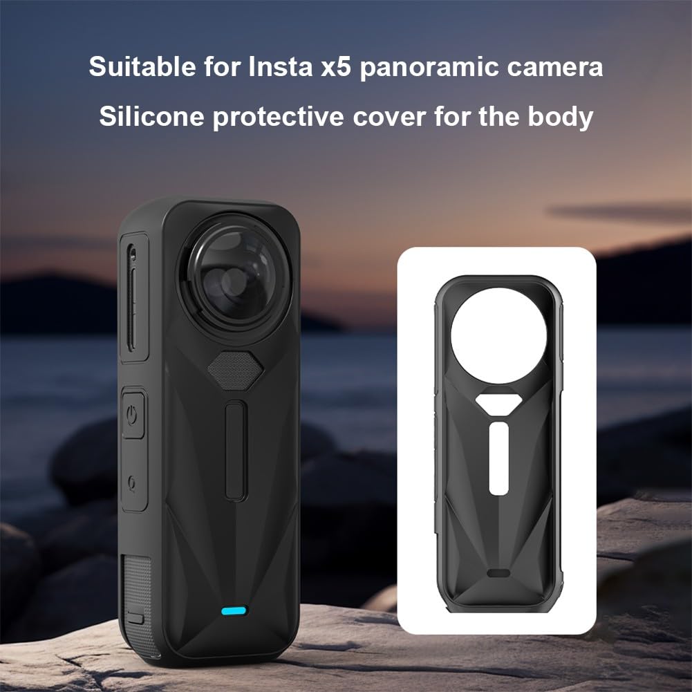 Funda protectora de silicona para cámara suave al tacto con diseño preciso, ligero y resistente a los arañazos, color negro