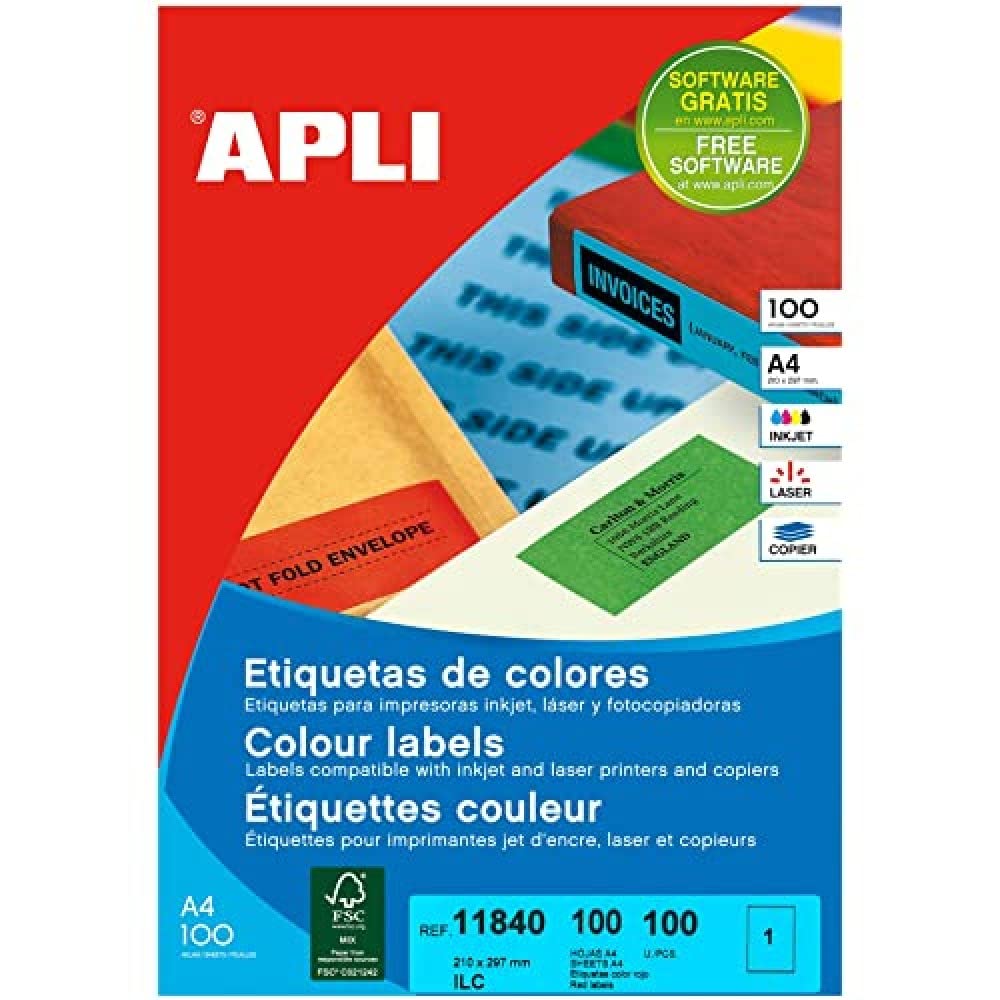 APLI 11840 etykiet, czerwone