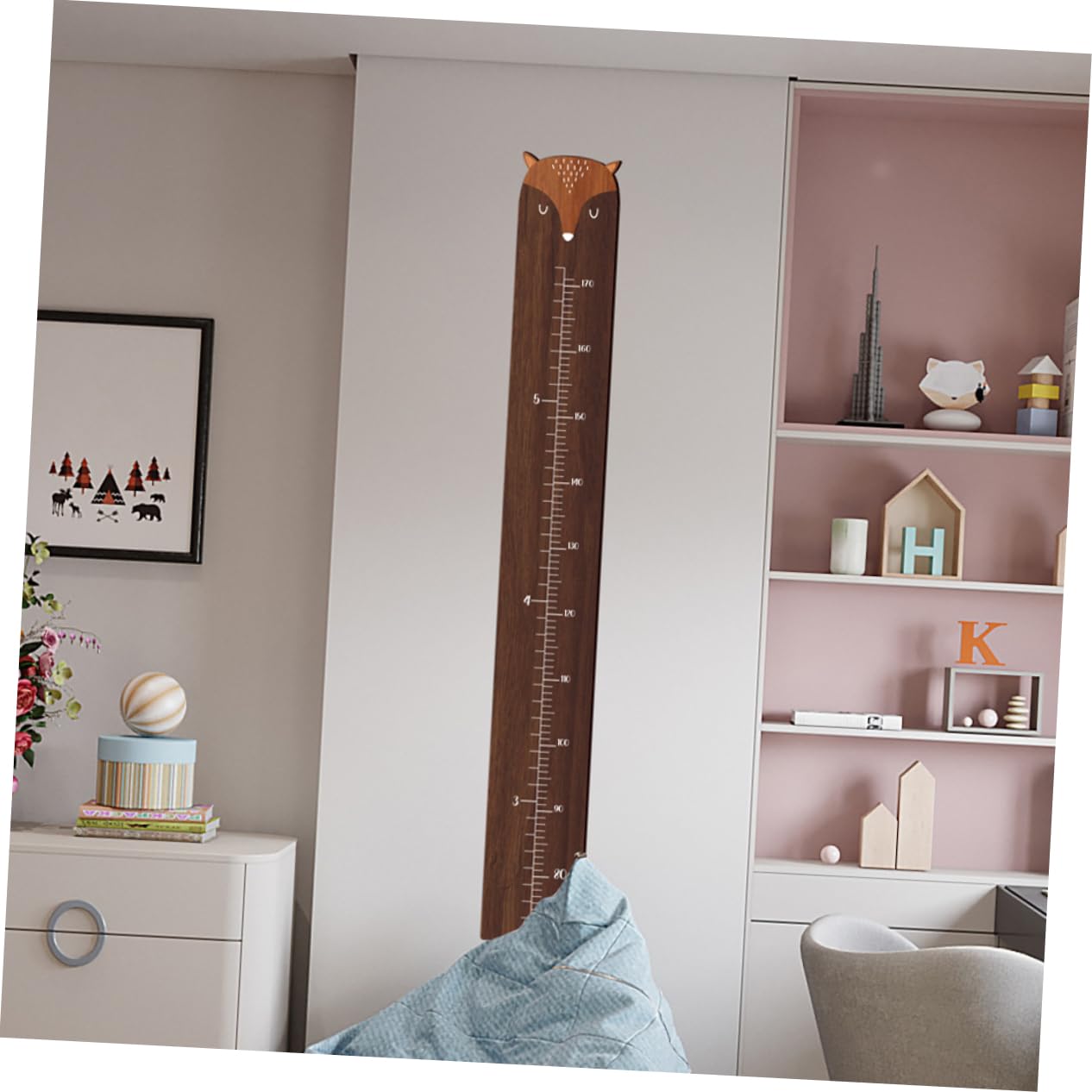 Regla para Medir la Altura Niños Forma de Jirafa en Madera Estable y Resistente para Decoración Infantil en Habitación