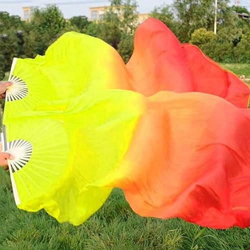 Miniatura 3 de KUYYFDS Velo para fanáticos de la danza del vientre, banderas de alabanza de danza, abanico de danza de danza de 4.9 ft, abanicos largos de seda de