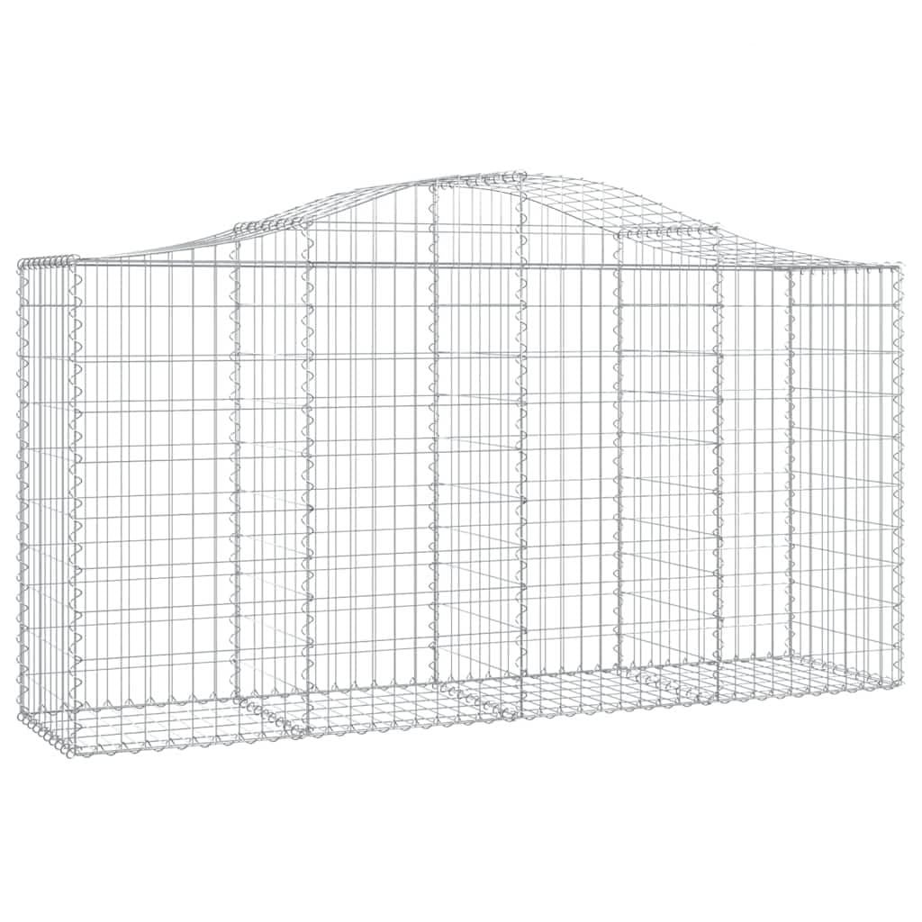 8 cestas para gaviones con arco alto, 200 x 50 x 120 cm, alambre galvanizado