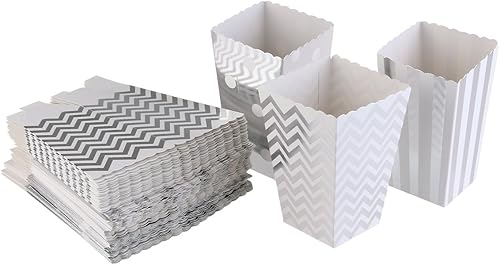 Miniatura 5 de Tvoip 36 cajas de palomitas de maíz de papel de aluminio de oroplataoro rosa, decoración de Navidad, boda, fiesta, suministros de dulces, bolsas de