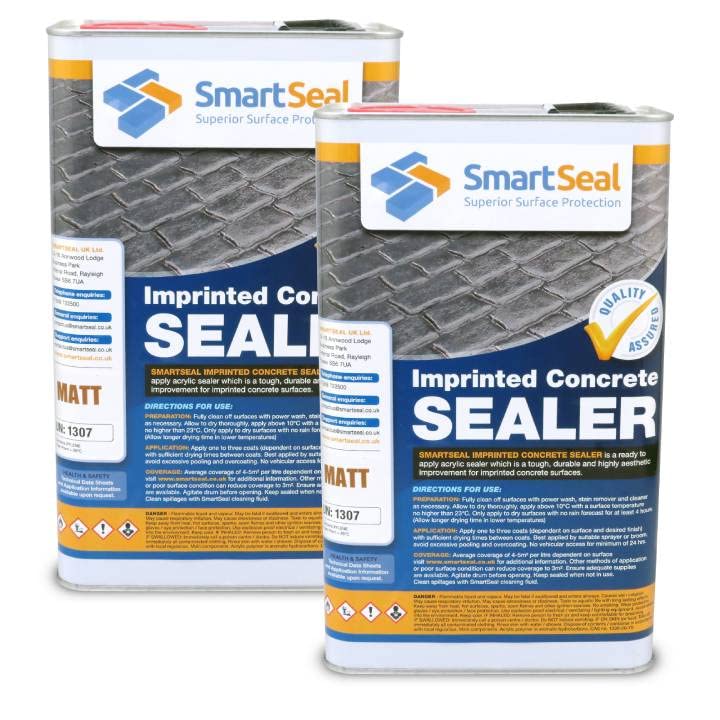 Smartseal Imprinted Concrete Sealer - Matt Finish - Easy to Apply Driveway Sealer - Durable Outdoor for Stamped and Patterned Concrete - (2 x 5 L)