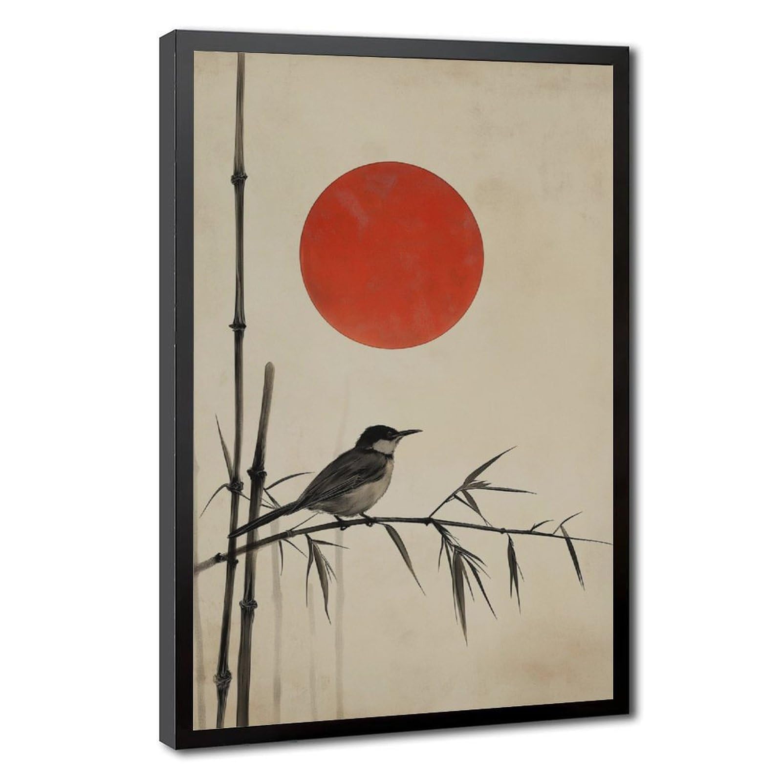 Bareronor Japanese Bird Poster Canvas Poster Bedroom Decor Landscape Office Room Decor Gift 24" L X 36" W