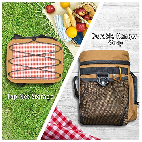 Agecash A Cooler Bag For Women Men, 10Mm Thick 30 Can (20L) Insulated Soft Lunch Bag Portable Cooling Tote Bag - Reusable Lunch Box For Office Work Picnic Beach Travel (Brown) #TOP5