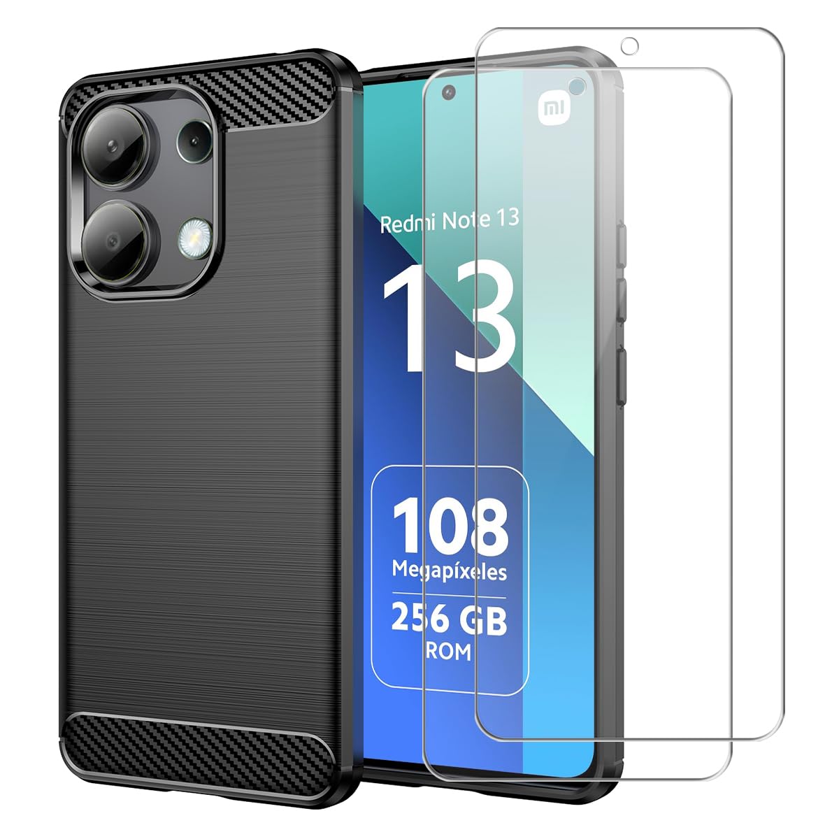 Custodia Per Xiaomi Redmi Note 13 4G (2024) – Cover In TPU Con Texture Fibra Di Carbonio, Antiurto E Antimpronta, Design Sottile - 3