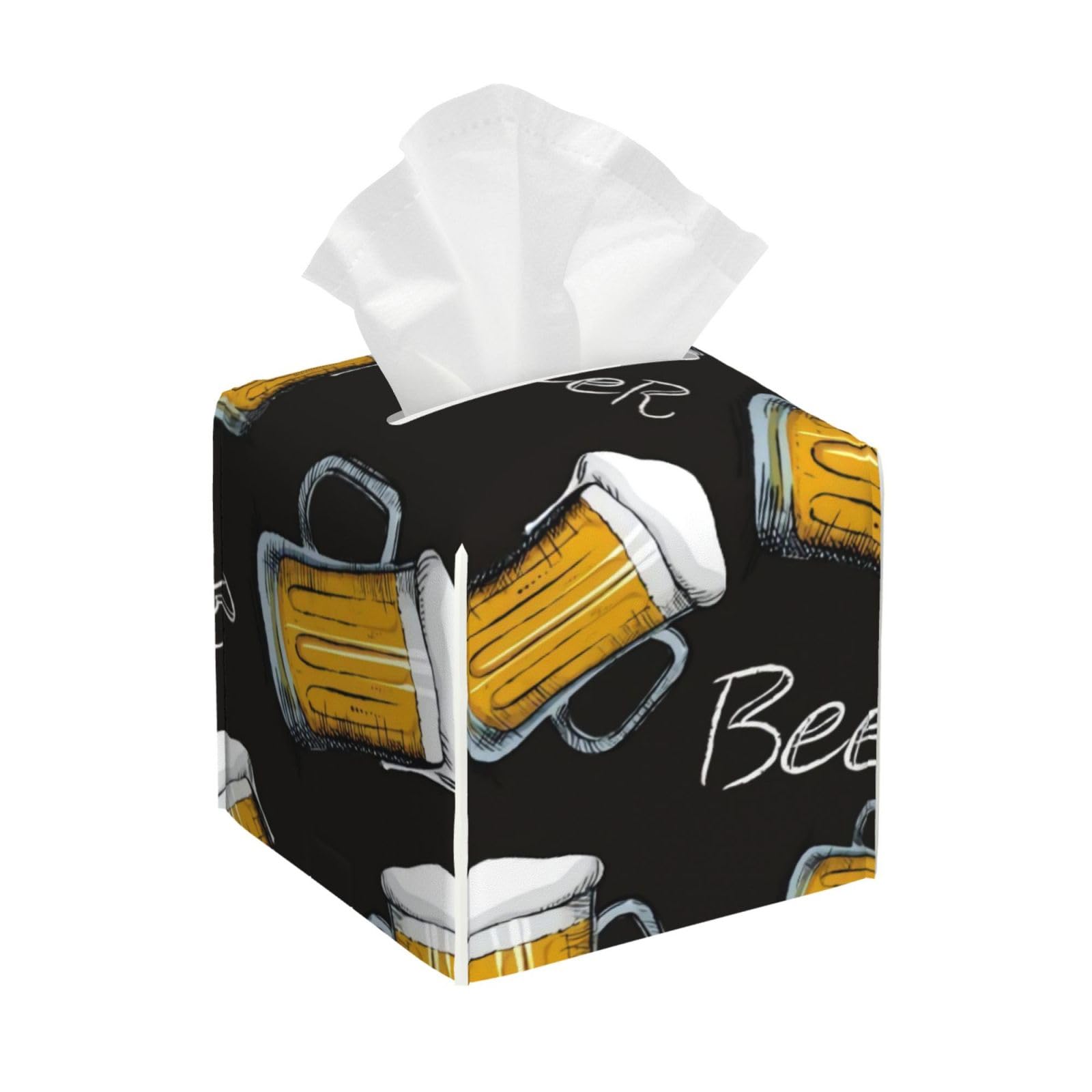 Beer Drinking Saint Patricks Square Tissue Box Cover with Modern and Stylish Bottom Tissue Box Storage Space
