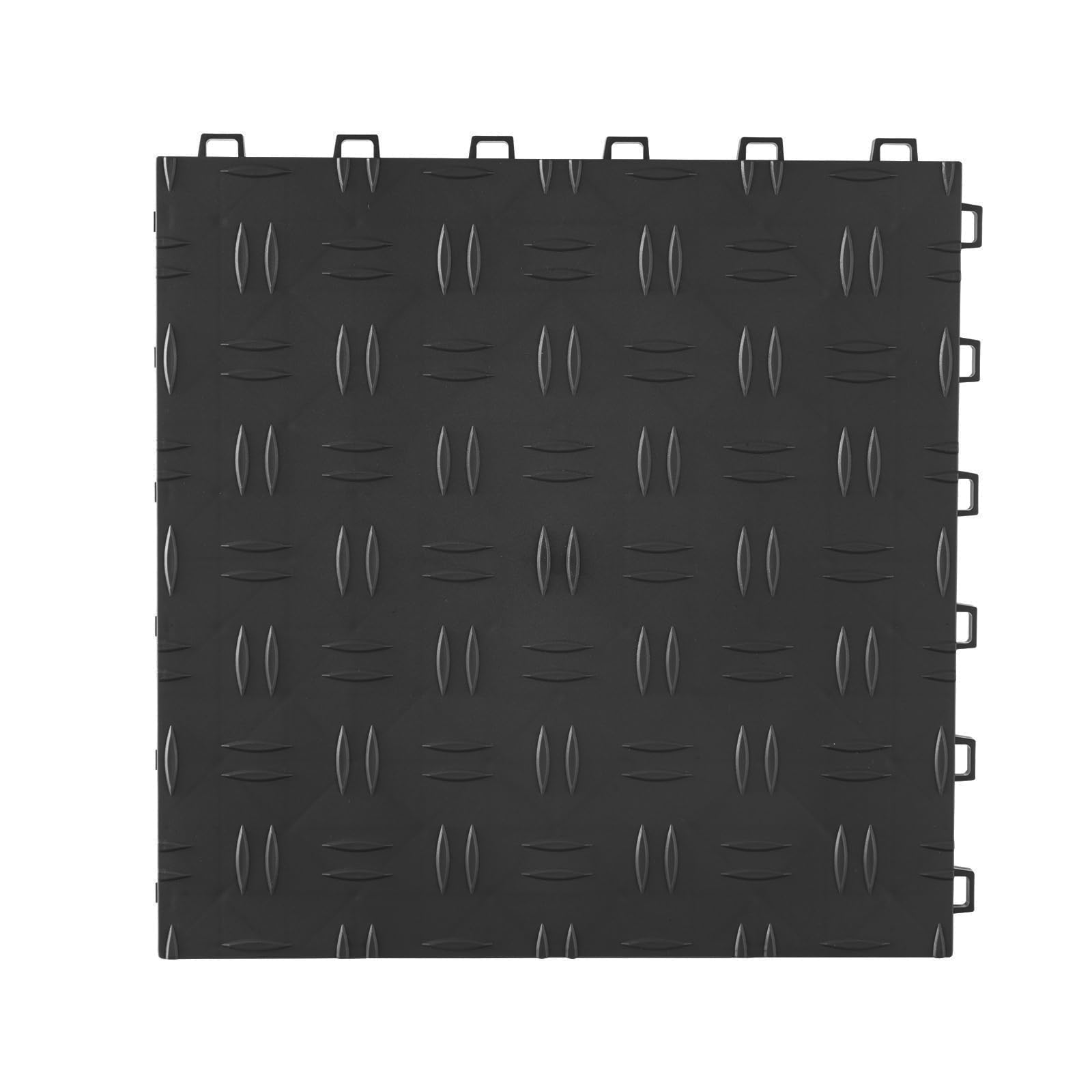 VEVOR Płytki garażowe z blokadą, 30 x 30 x 1,3 cm, 50 szt., antypoślizgowe dwustronne płytki podłogowe do garażu, piwnic, warsztatów, czarne