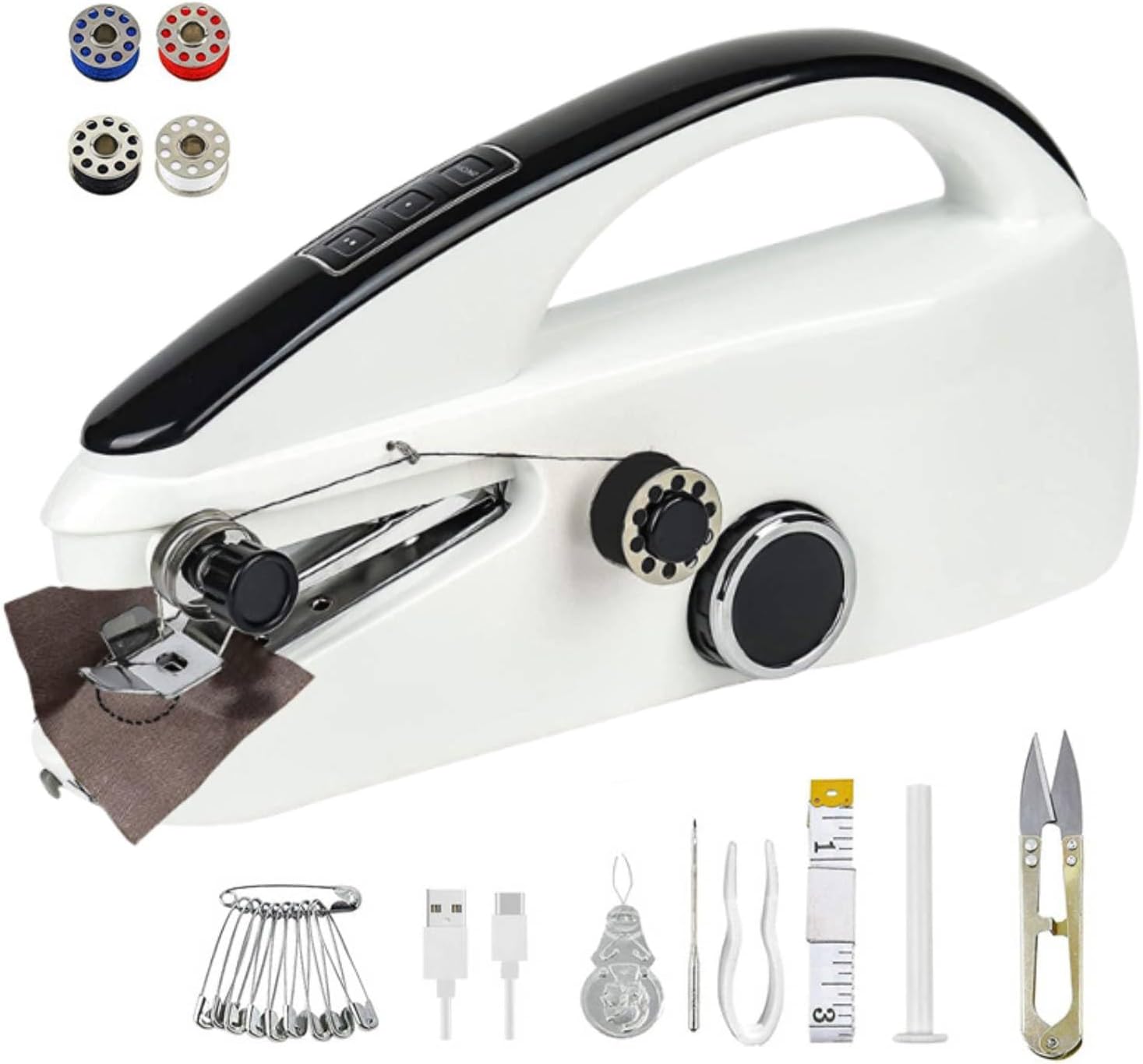 Handheld Sewing Machine, Mini Sewing Machine Portable for Beginner, Electric Sewing Machines Kit, 2 Power Modes, for Sewing Clothes, Fabric, Home and Travel