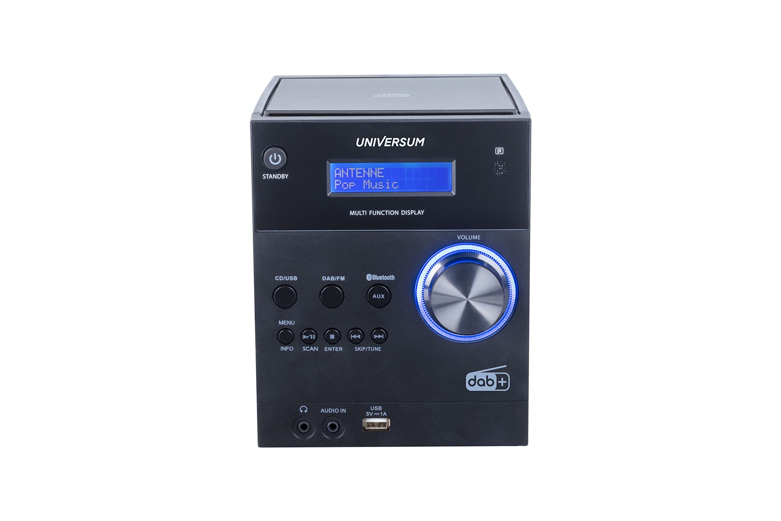 UNIVERSUM MS 300 - Kompakt Stereoanlage mit CD & Bluetooth - DAB+ & UKW Radio, AUX Eingang & USB - CD-Player (CD, CD-R, CD-RW, MP3-CD) - Uhr und Weckfunktion - Fernbedienung - Schwarz