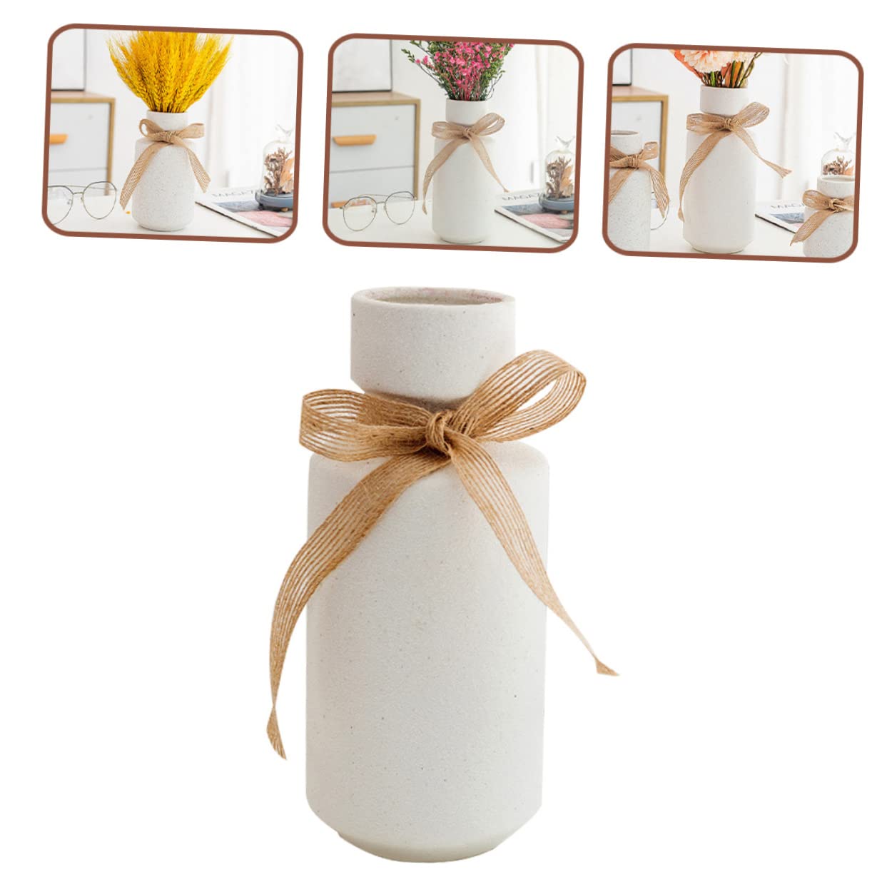Alipis Vaso in Ceramica Per Fiori Decorativo Decorazione Per La Casa Contenitore Per Fiori Estetico Vaso Semplice Per Scrivania