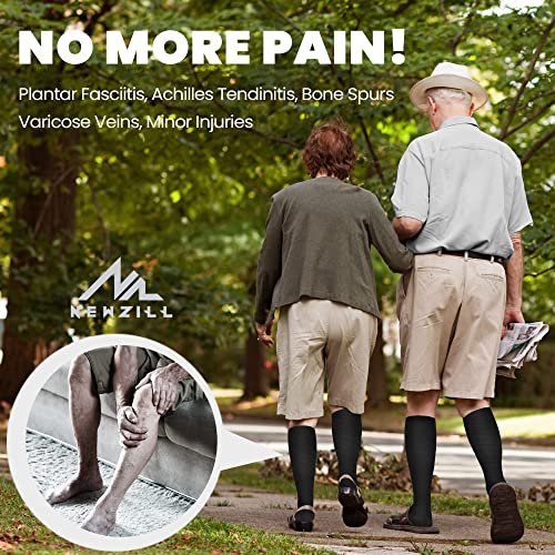 Image of NEWZILL Medical Compression Socks for Women & Men, 20-30 mmHg Knee-High Support for Circulation, All-Day Comfort for Work Travel Running Cycling and Fitness