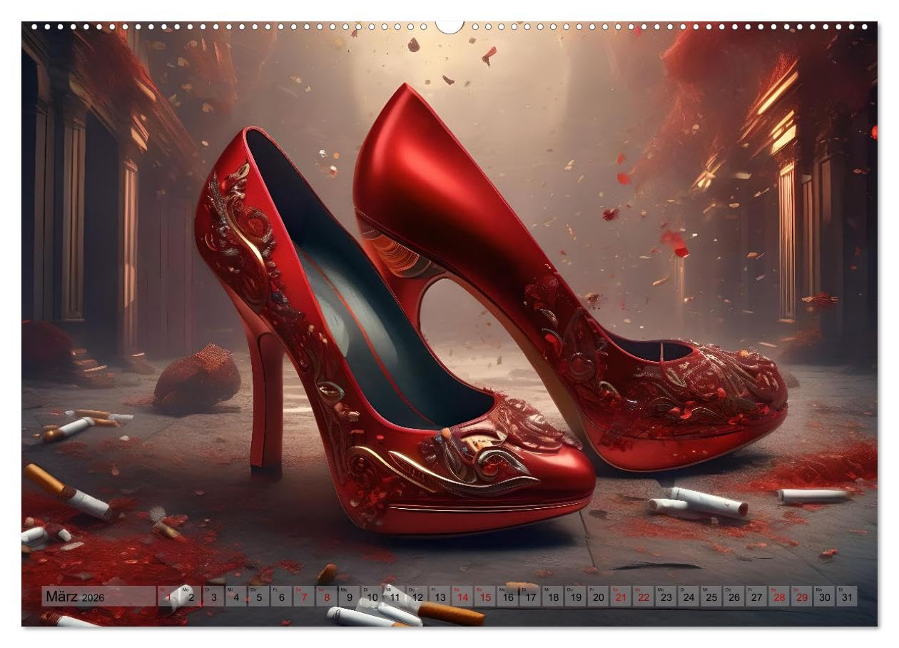 High Heels in Szene gesetzt (hochwertiger Premium Wandkalender 2026 DIN A2 quer), Kunstdruck in Hochglanz: Eleganz, Glamour und außergewöhnliche Szenen - Monat für Monat (CALVENDO Kunst)
