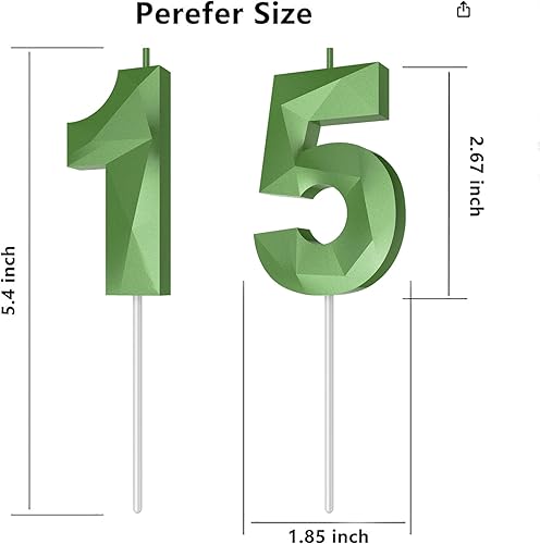 Miniatura 100 de Velas de cumpleaños con número (4 velas rojas) 3D con forma de diamante número Happy Birthday Cake Velas para fiesta de cumpleaños, boda, decoración