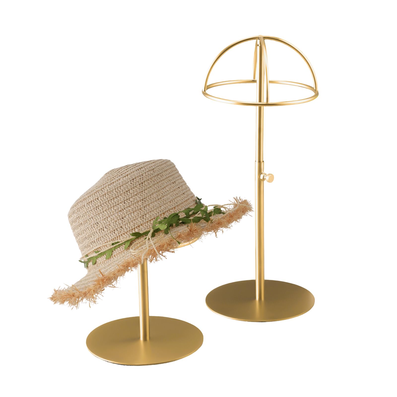 Photo 1 of MCKECHSION Hat Display Stand - Gold, Adjustable Height