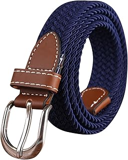 Cintur n el trenzado Hebilla ovalada de n quel satinado Punta de bucle de cuero sint A258