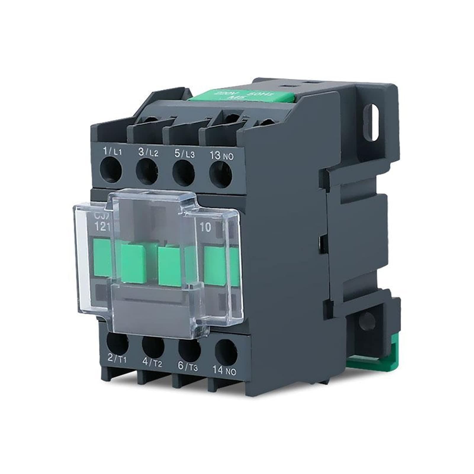 AVSBBYEPS Contactor New AC. 38. 0V CJX2-1210 12A 3P coil voltage 220V 36V 24V CJX2-1801 DIN rail mounted + 1NR.With transparent lid(Cjx2 0910 Ac 220v)