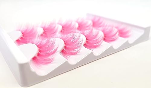 Miniatura 8 de MISSLADY Paquete de 5 pares de pestañas de visón sintético 3D con extremos azules (FM-204, 0.315-0.630in, negro con extremos azules, 5 pares)