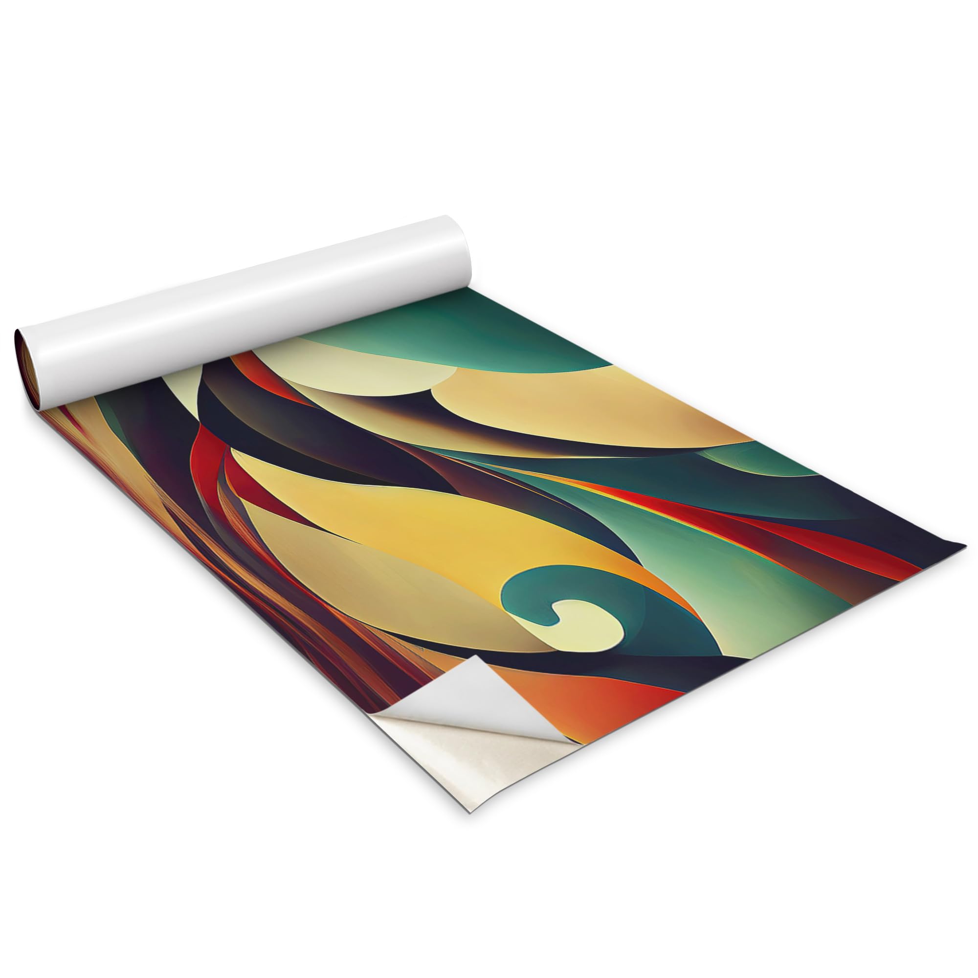 Papier peint adhésif pour meuble 100x50 cm au motif d'abstraction des vagues colorées