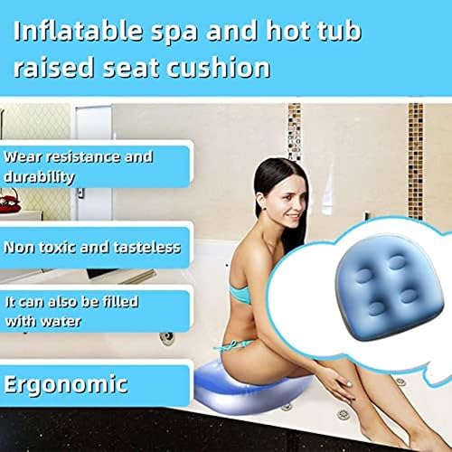 Miniatura 7 de AGSIXZLAN 4 almohadillas de spa almohadillas inflables de spa y bañera de hidromasaje respaldo suave soporte perfecto almohadilla de baño y spa con