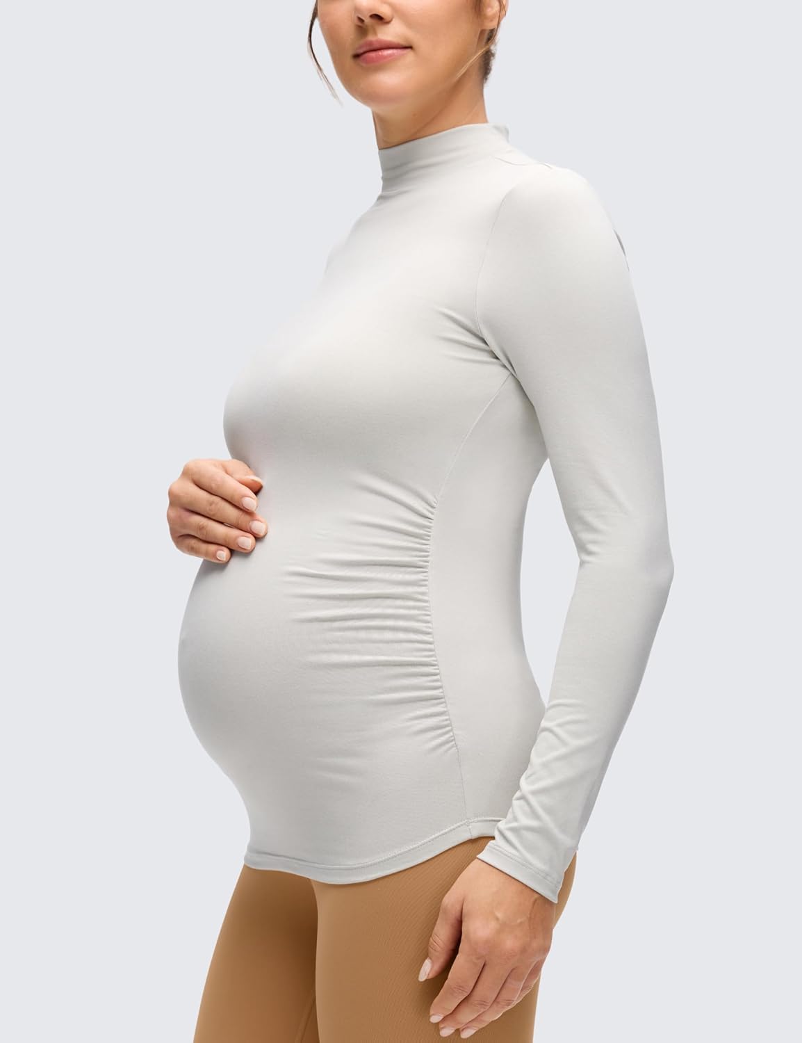 CRZ YOGA Maternity Mock Neck Top