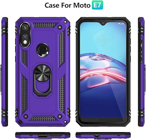 Miniatura 9 de YZOK Compatible con Moto E 2020 funda Motorola E con protector de pantalla HD grado militar anillo de montaje para automóvil soporte híbrido de