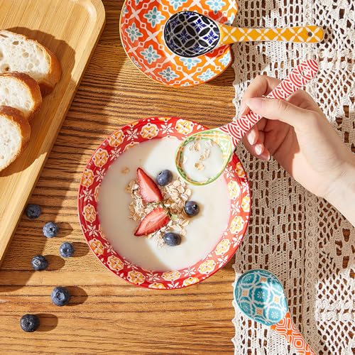 Metahom Ceramic Cereal Bowls, 23 Oz Colorful Soup Bowls, Deep Porcelain Bowl Set For Salad thumb #6