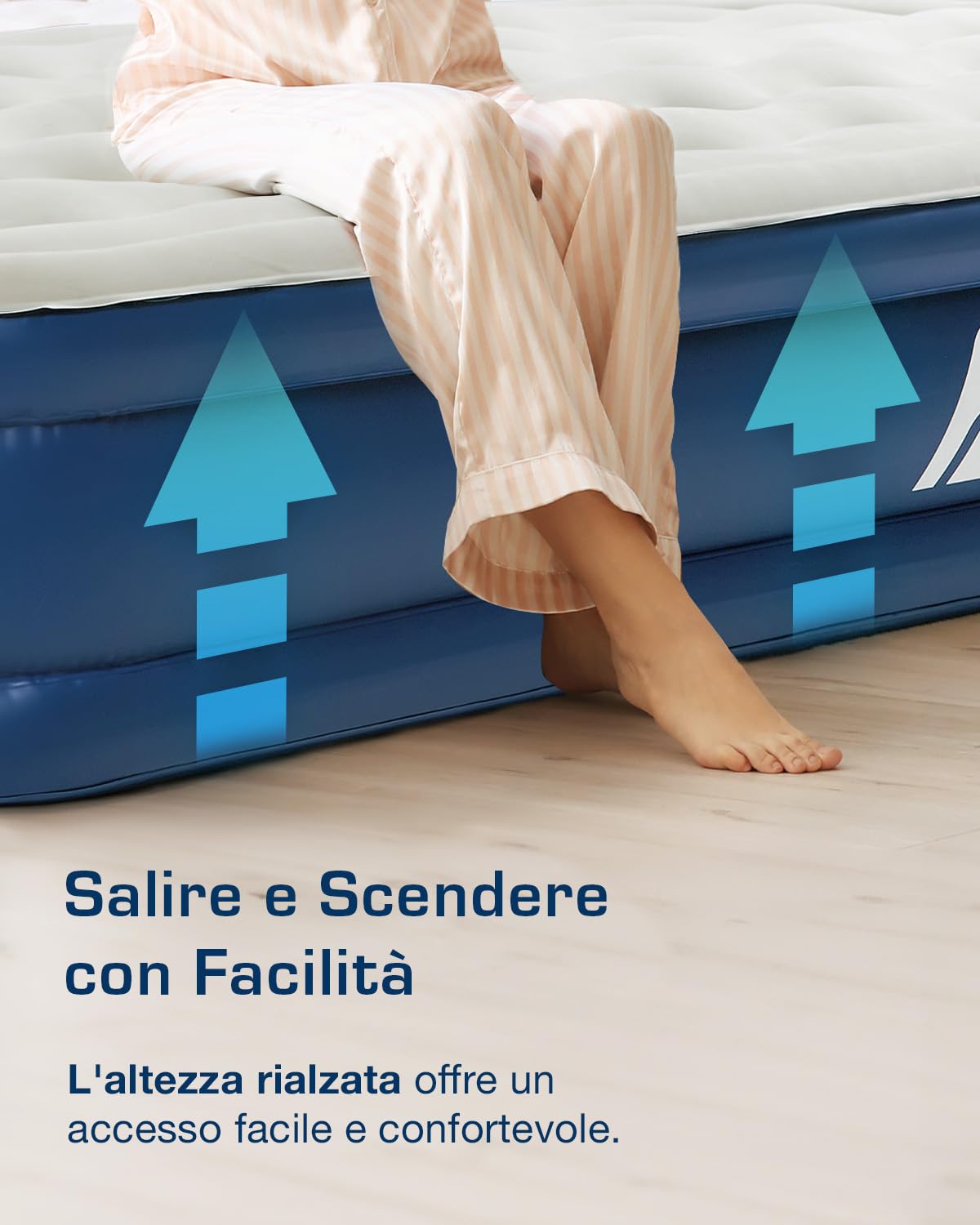 Active Era Materasso gonfiabile matrimoniale con sistema di supporto avanzato e pompa elettrica incorporata - letto gonfiabile matrimoniale rialzato 152,4x203 x33cm, per campeggio, spostamenti, viaggi