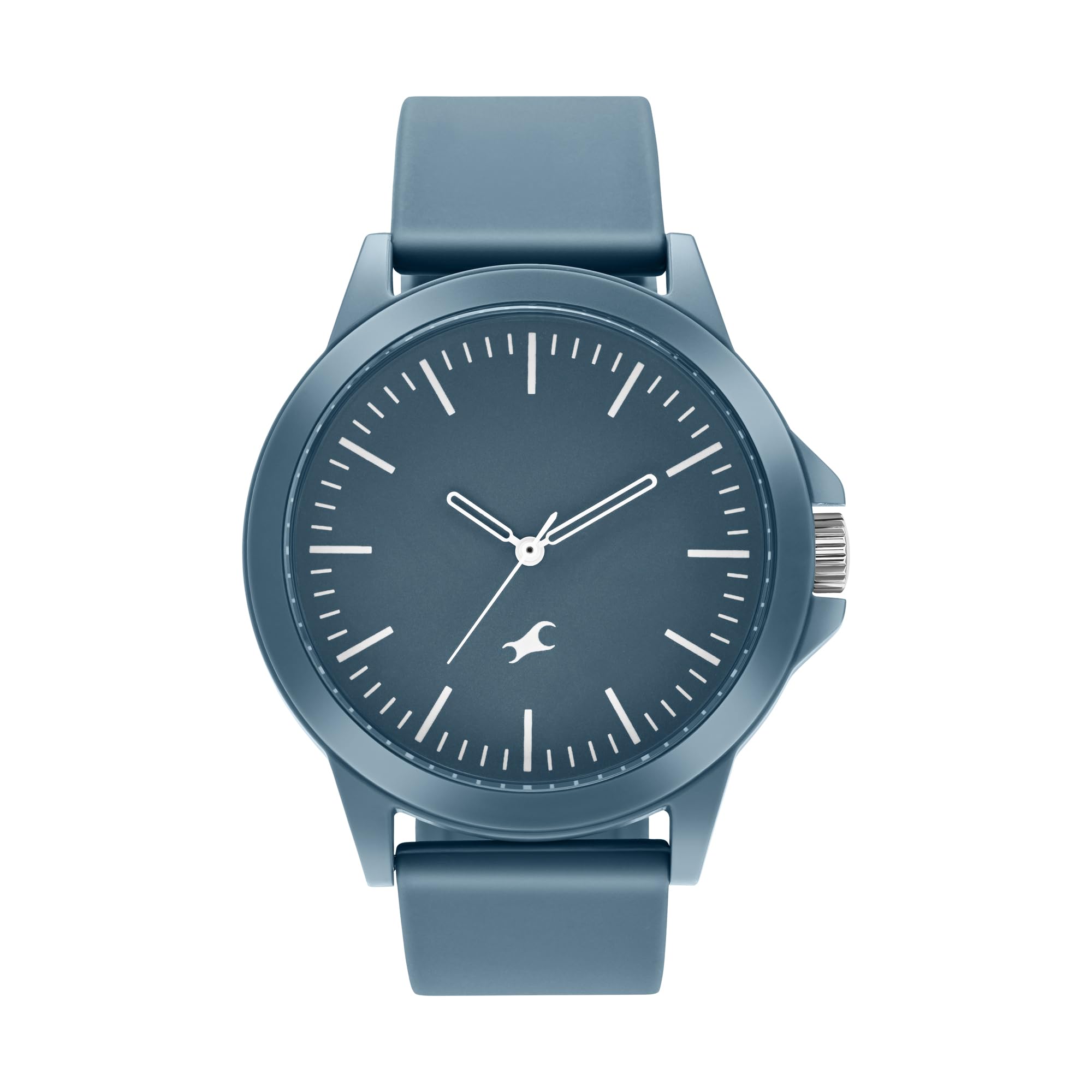 Quartz Analog Blue Dial Blue Silicone Strap Unisex Watch - NT38024PP69W