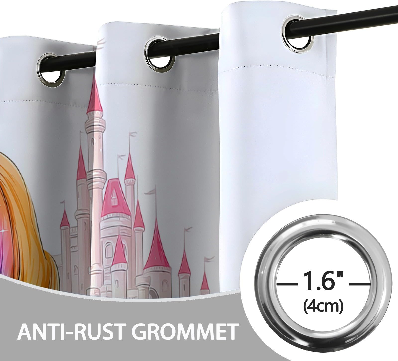 Générique Rideaux Occultants Licorne de Dessin Animé Nuages pour Chambre d'enfant, Lot de 2 140L X 260H cm Rideaux Thermiques Style Simple à Œillets - Rideau Obscurité Totale pour Bébé Enfant Adulte