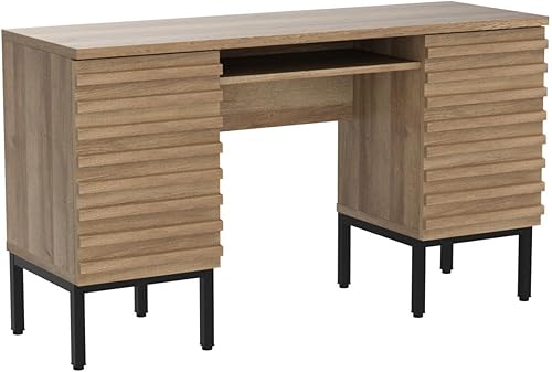 Miniatura 4 de mopio Norwin - Escritorio ejecutivo, modernos escritorios industriales de granja para oficina en casa, con patas de metal resistentes, panel