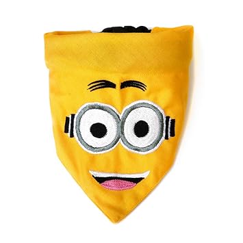 That Dog In Tuxedo Minions Dog Bandana with Strong Adjustable Dog Collar - Embroidered Bandana for Dogs (Size - M-L)