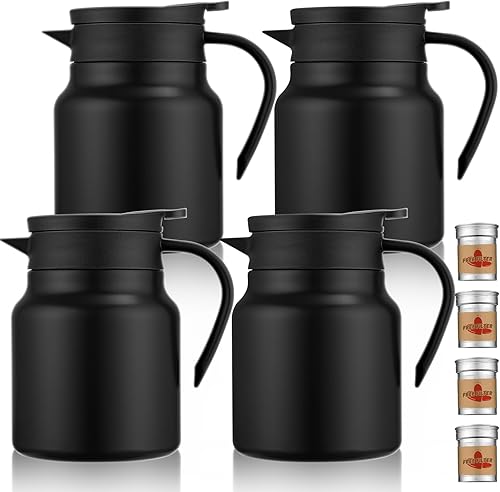 Tgvasz 4 jarras térmicas de café de 34 onzas, jarras de café aisladas de acero inoxidable para mantener el café caliente y el té calientes bebidas -