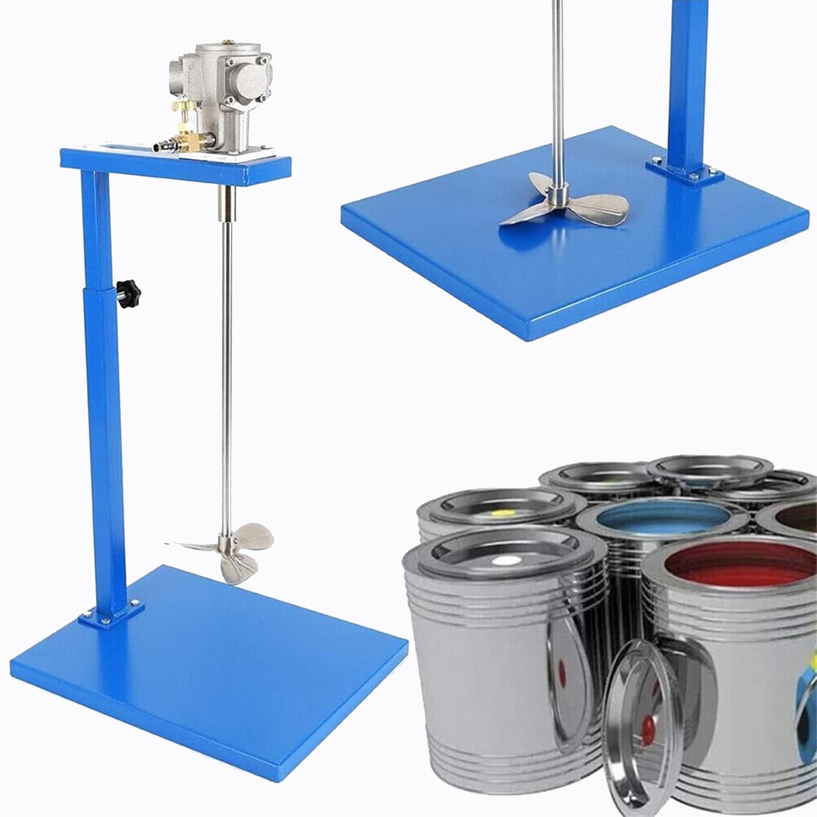 Mezclador NeumáTico De Pintura 100 GAL - Agitador Profesional con Soporte De Clip Y ElevacióN Manual | para Cubetas Y Barriles | Calidad Industrial