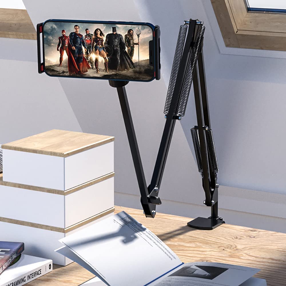 CHJGLNL Foldable Cell Phone Tablet Stand Phone Holder for Bed and Desk,360°Flexible Universal Tablet Holder Compatible with 4-11 Inches Devices Like Switch/Galaxy Tabs