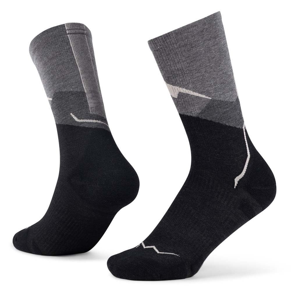 Buff| Socks LW Merino Wool Crew Lightweight, Hiking, Natural Resistance, Comfort, Cushioning Man Women S Graphite