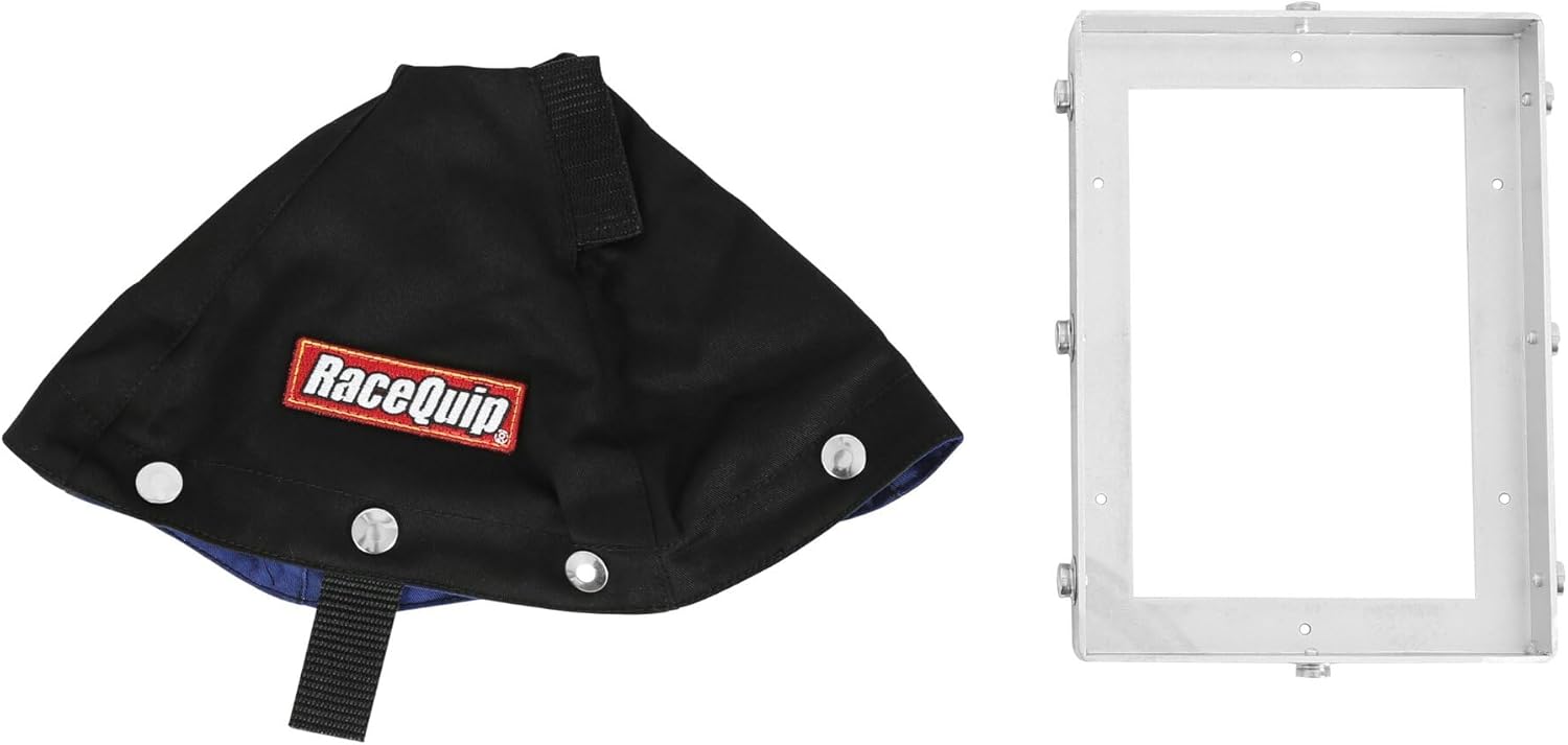 RaceQuip 871001RQP Shifter Boot 7-1/2 x 5-1/2 in Base 6 in Tall Aluminum/Fire Retardant Cotton FR3 Black Kit