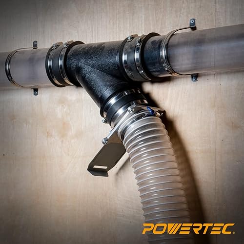 Miniatura 7 de POWERTEC 70326 Puerta de aluminio de 4 pulgadas, con sello antiobstrucciones y fugas de aire para recolección de polvo (paquete de 2)