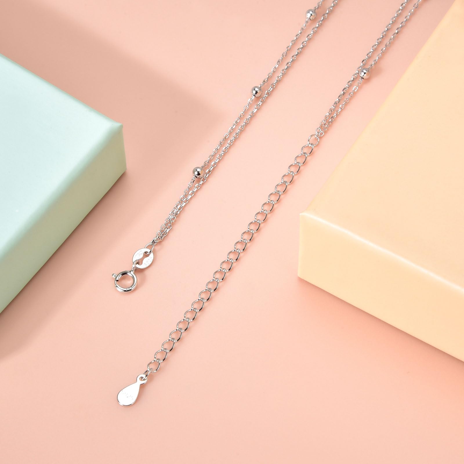 Collier ras-du-cou en argent sterling 925 avec pendentif en forme de pièce - Chaîne réglable pour femme