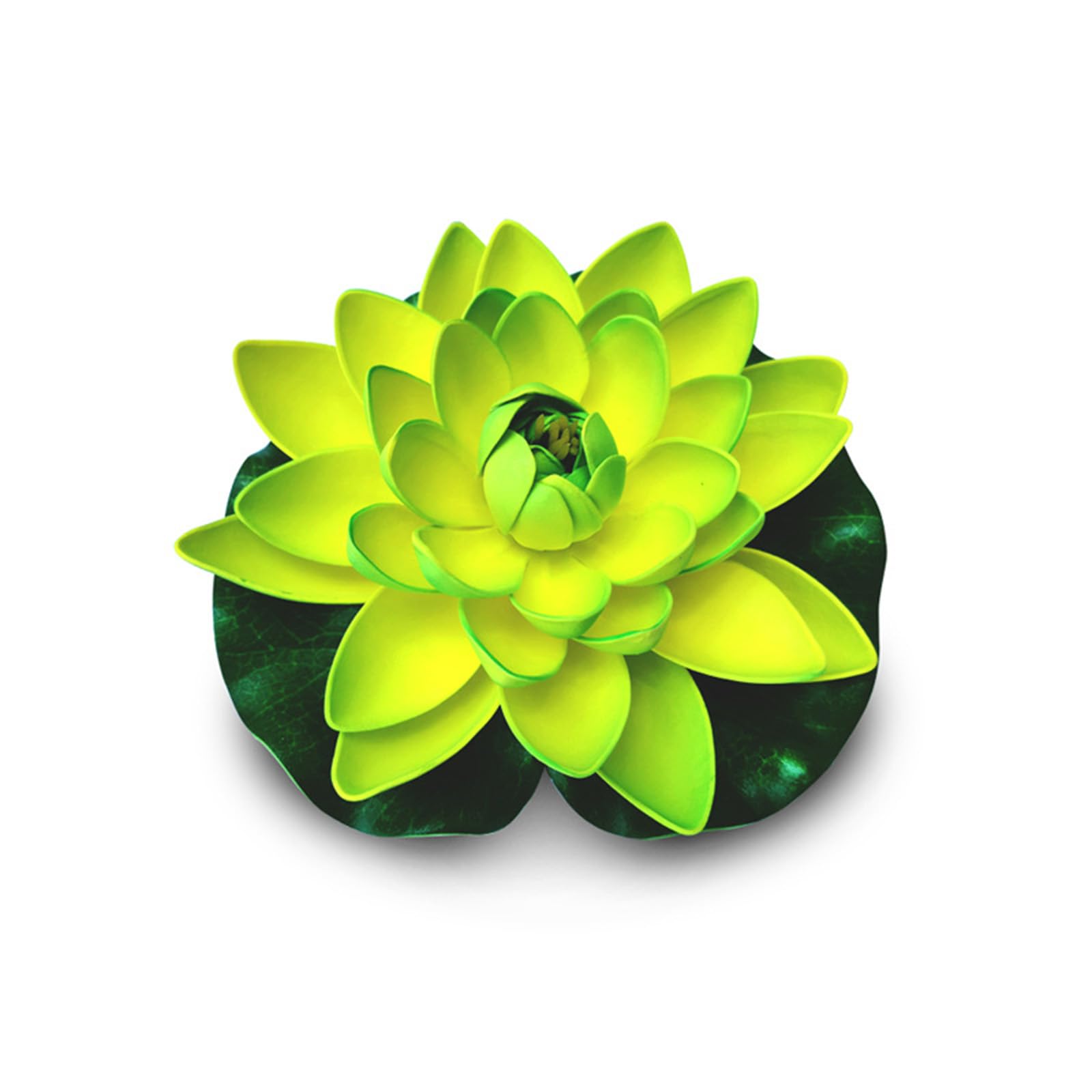 BBTISG Simulation Lotus Flower, Environmentally Friendly Water Lily Floating Lotus Flower Artificial Lotus Flower Fake Floating Water Lily for Fish Tank, Pond (Green)